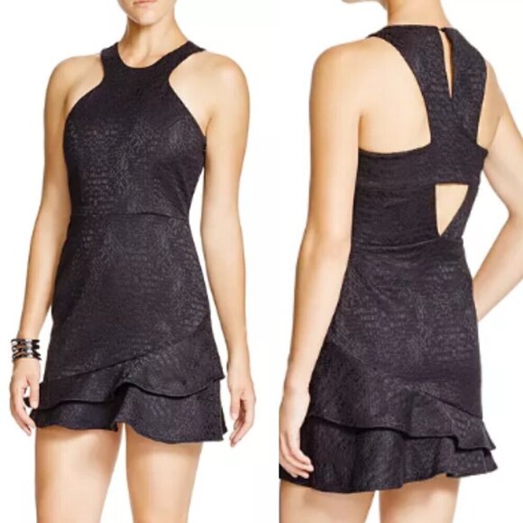 Parker Dresses & Skirts - Parker Barcelona Cutout Ruffled Jacquard Dress Black Size XS - 47461